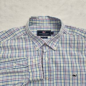 VINEYARD VINES Men's XL Whale Shirt Plaid Button Down Casual Dress‎ Shirt XL